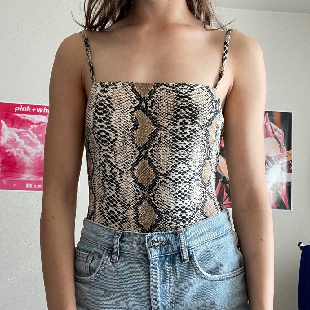 Princess Polly bodysuit in snakeskin print